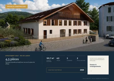 Appartement 4.5 pièces au rez-jardin â Terrasse et jardin privatif avec vue sur la place du village